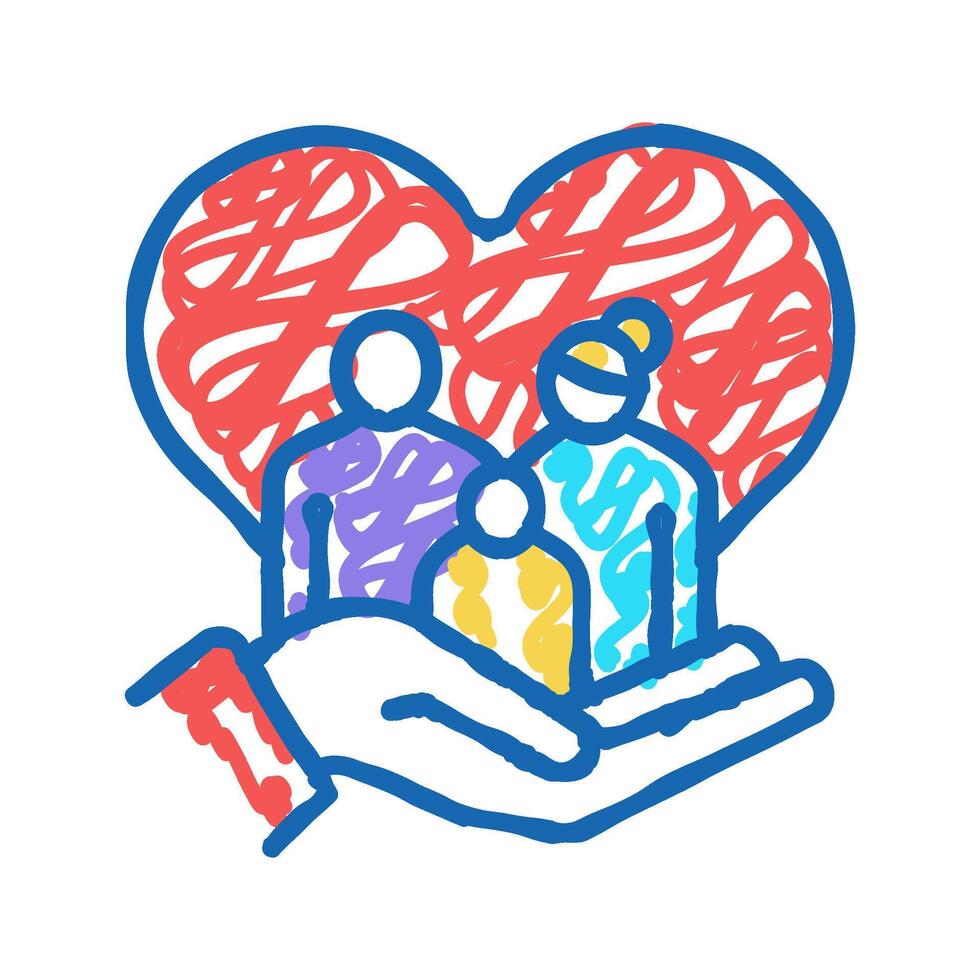 adopted child icon doodle illustration vector