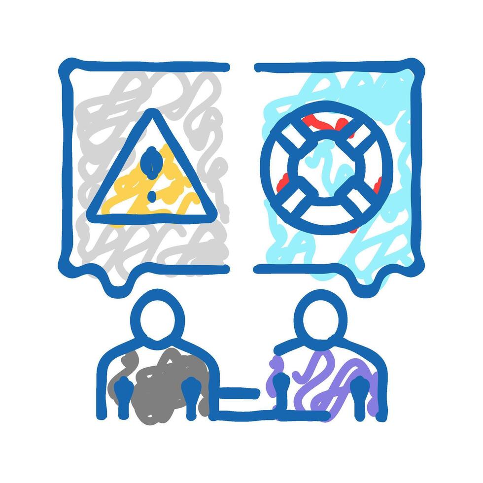 cyber victim support cyberbullying icon doodle illustration vector