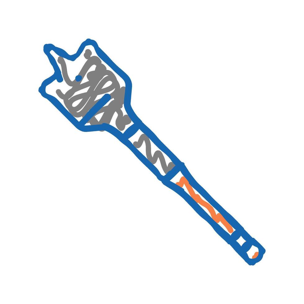 spade bit for drilling icon doodle illustration vector