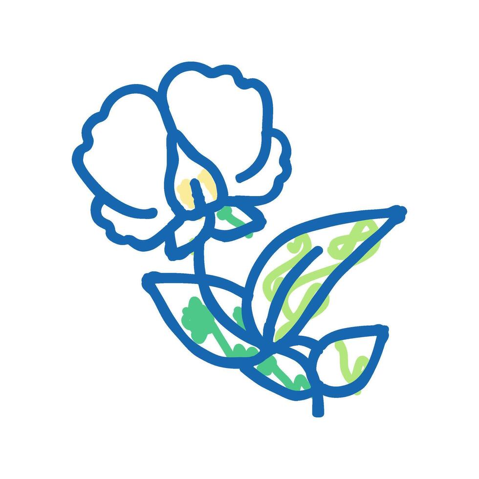 flowering plant peas icon doodle illustration vector