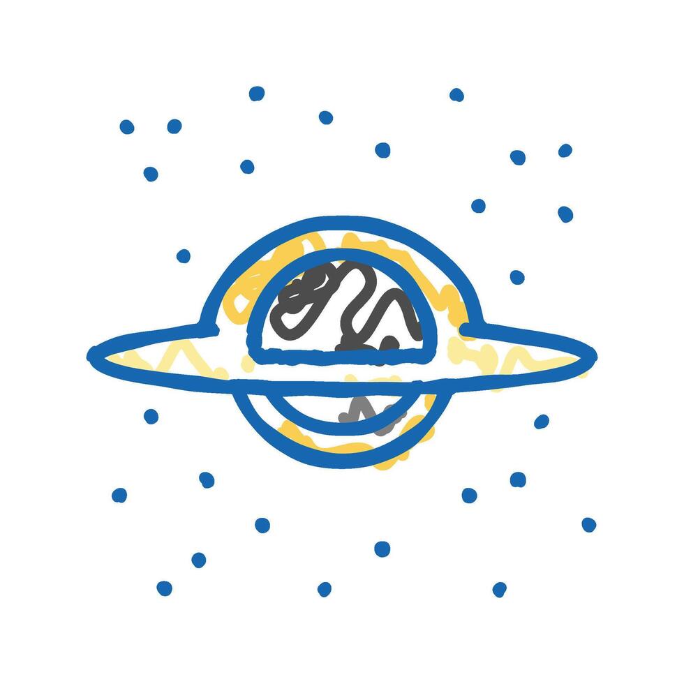 black hole space exploration icon doodle illustration vector