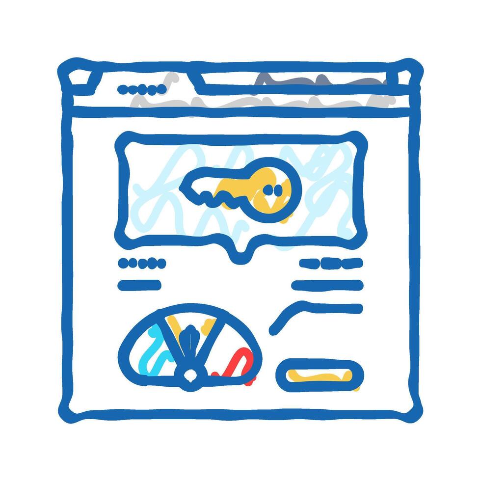 keyword difficulty seo icon doodle illustration vector