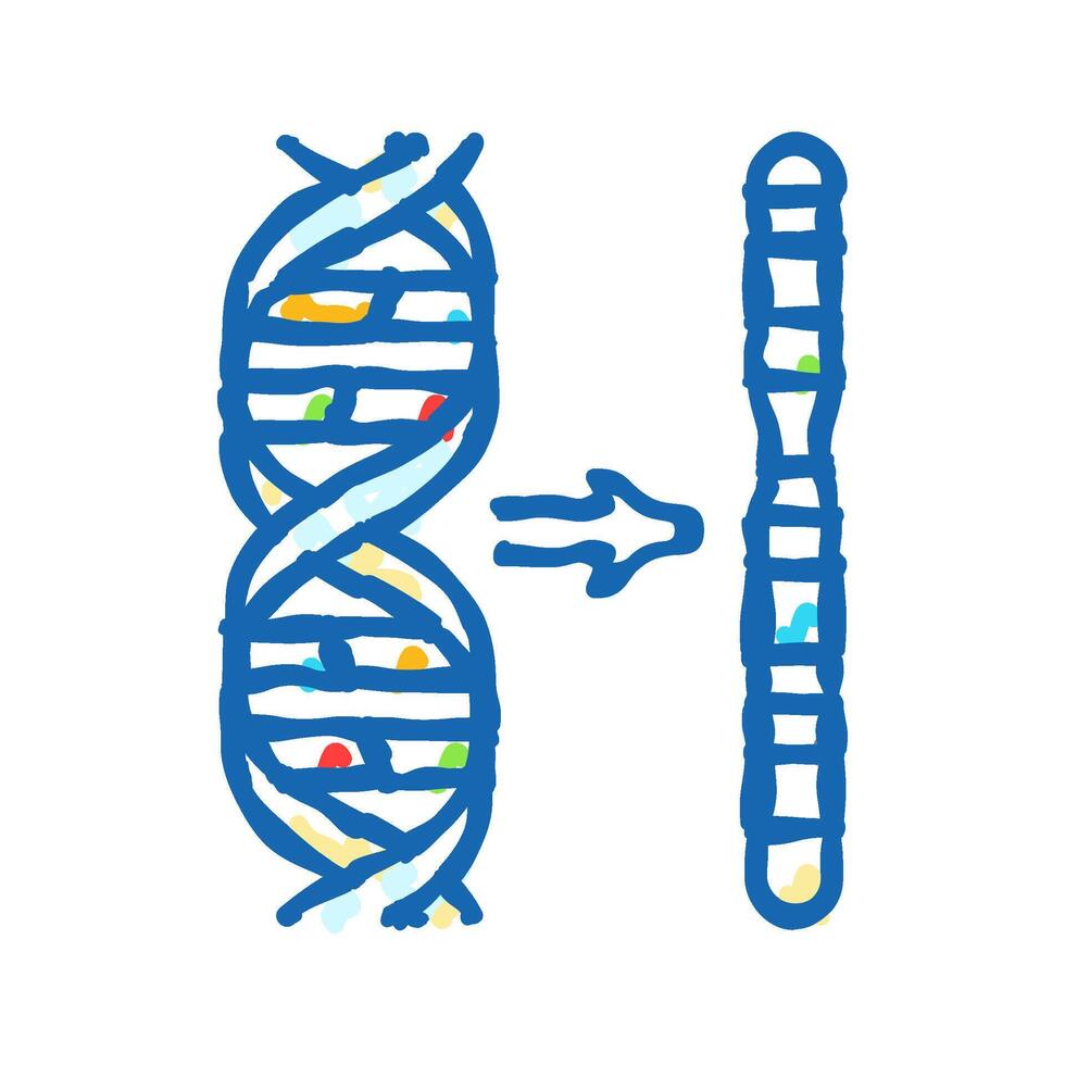 chromosome genetic engineering icon doodle illustration vector