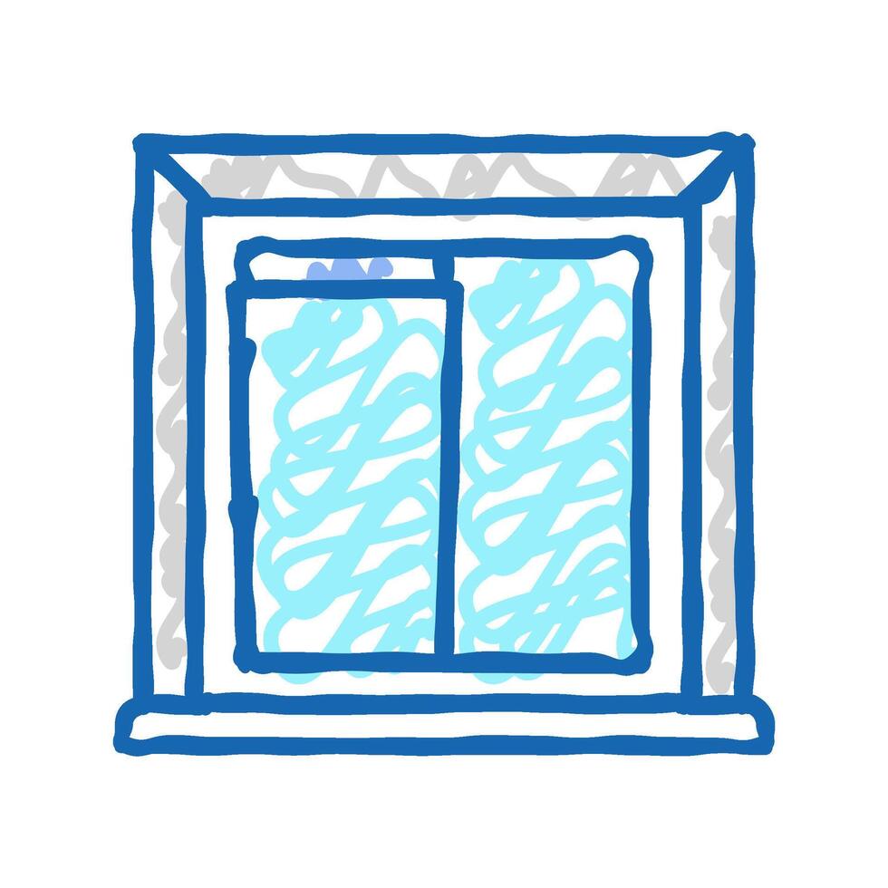 window building structure icon doodle illustration vector