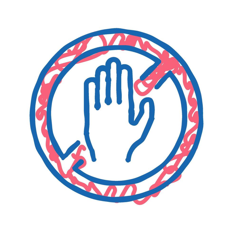 do not touch crossed out sign color icon color illustration vector