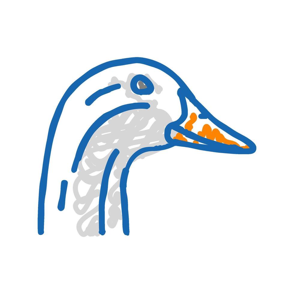 goose animal zoo icon doodle illustration vector