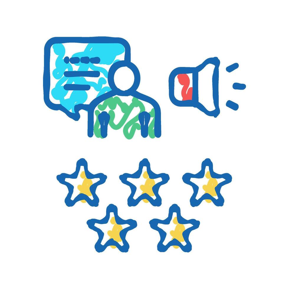 reputation pr icon doodle illustration vector