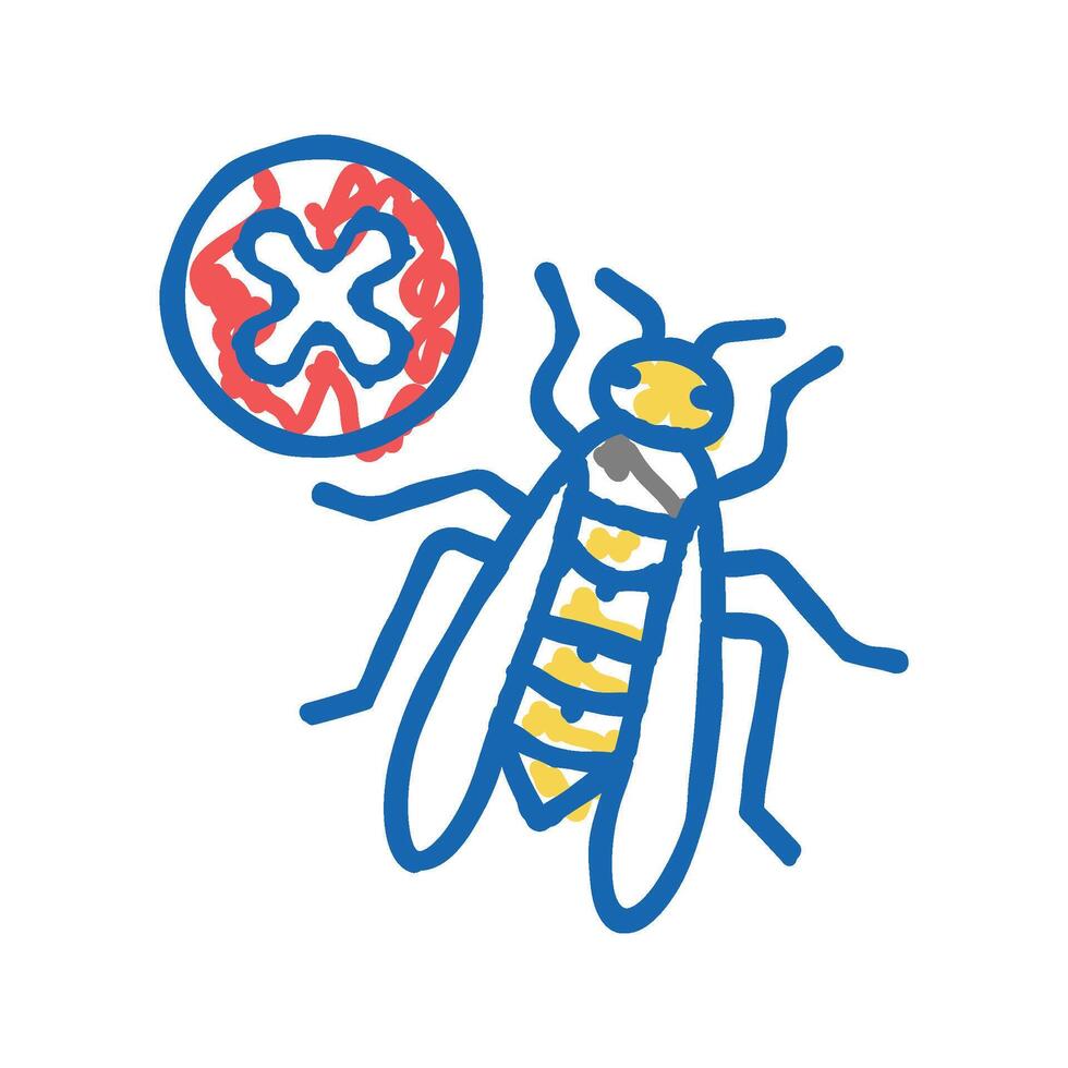 wasp control icon doodle illustration vector
