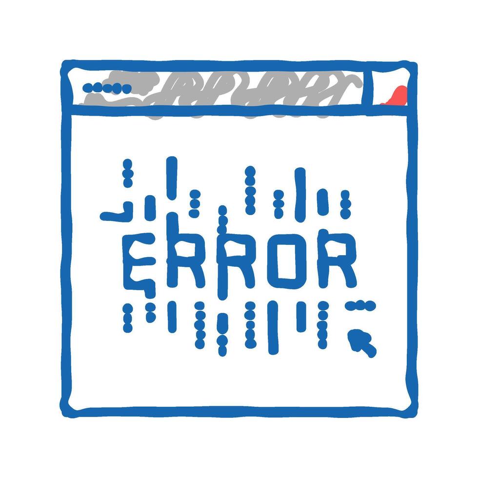 computer error icon doodle illustration vector