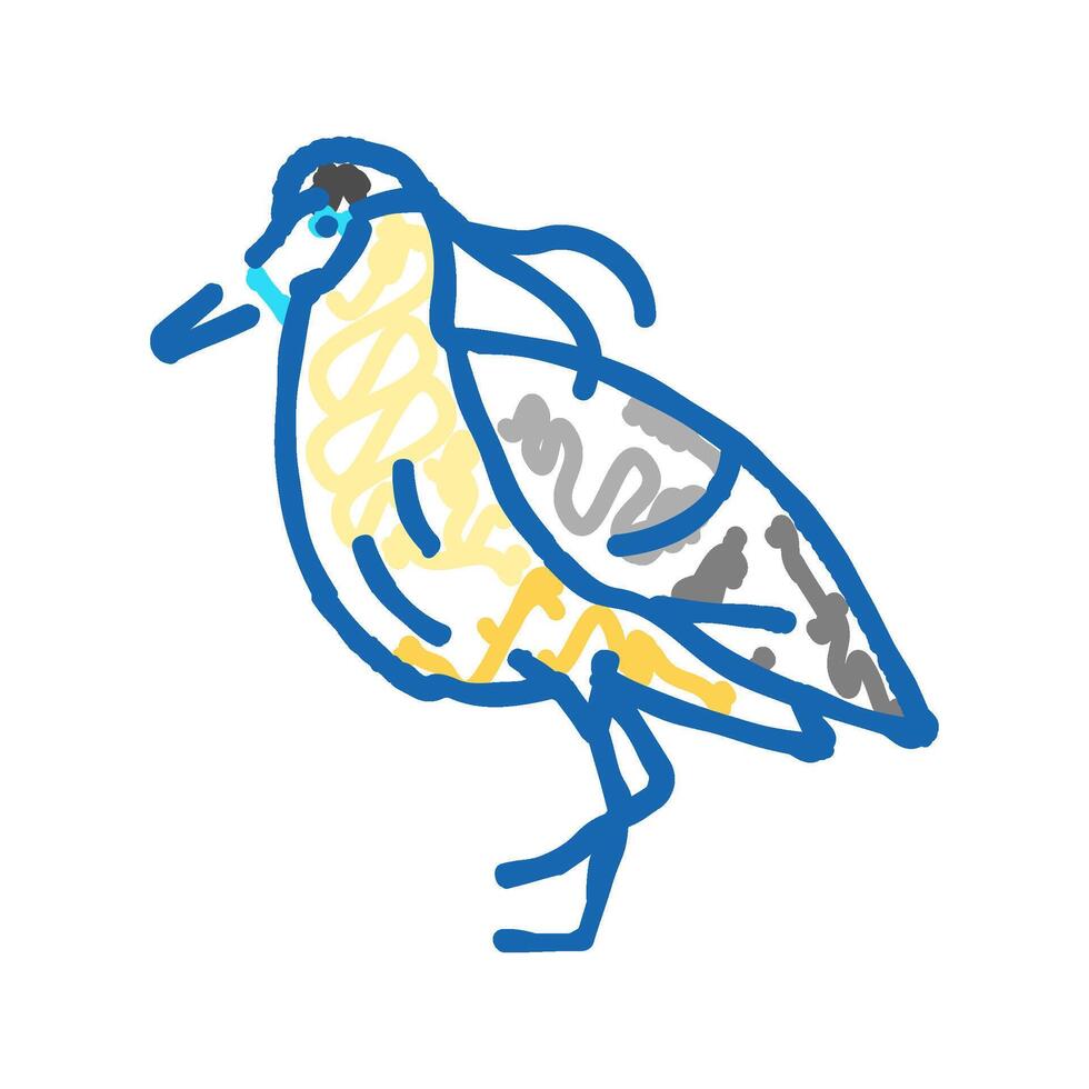 capped heron bird exotic icon doodle illustration vector