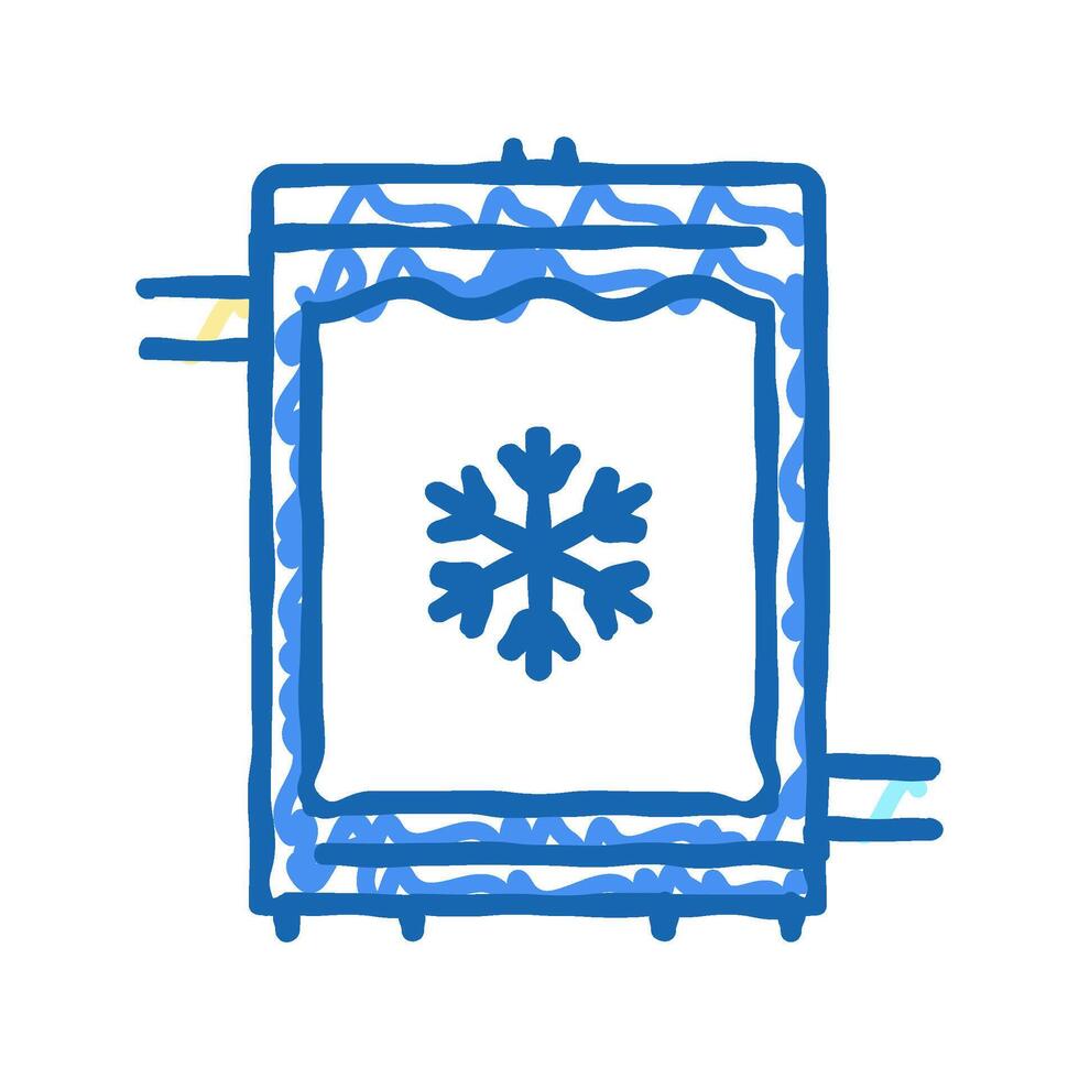 refrigerator cheese production icon doodle illustration vector