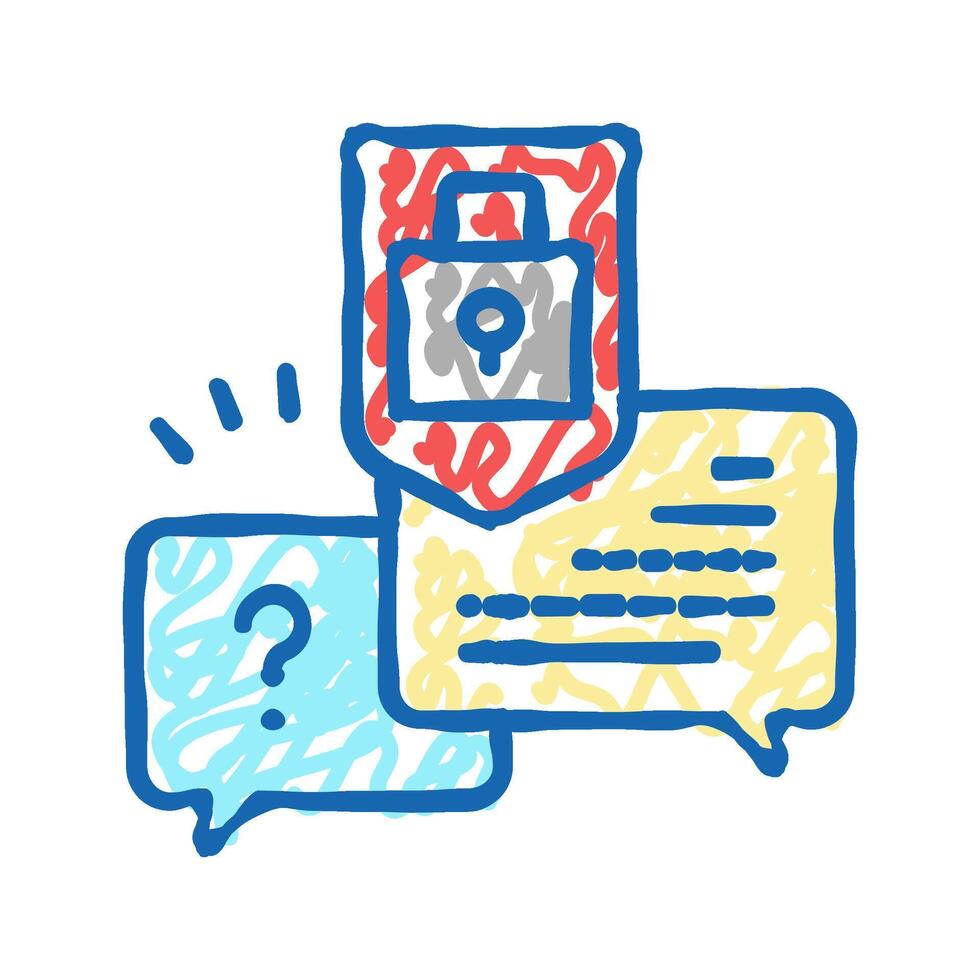 security consultation icon doodle illustration vector