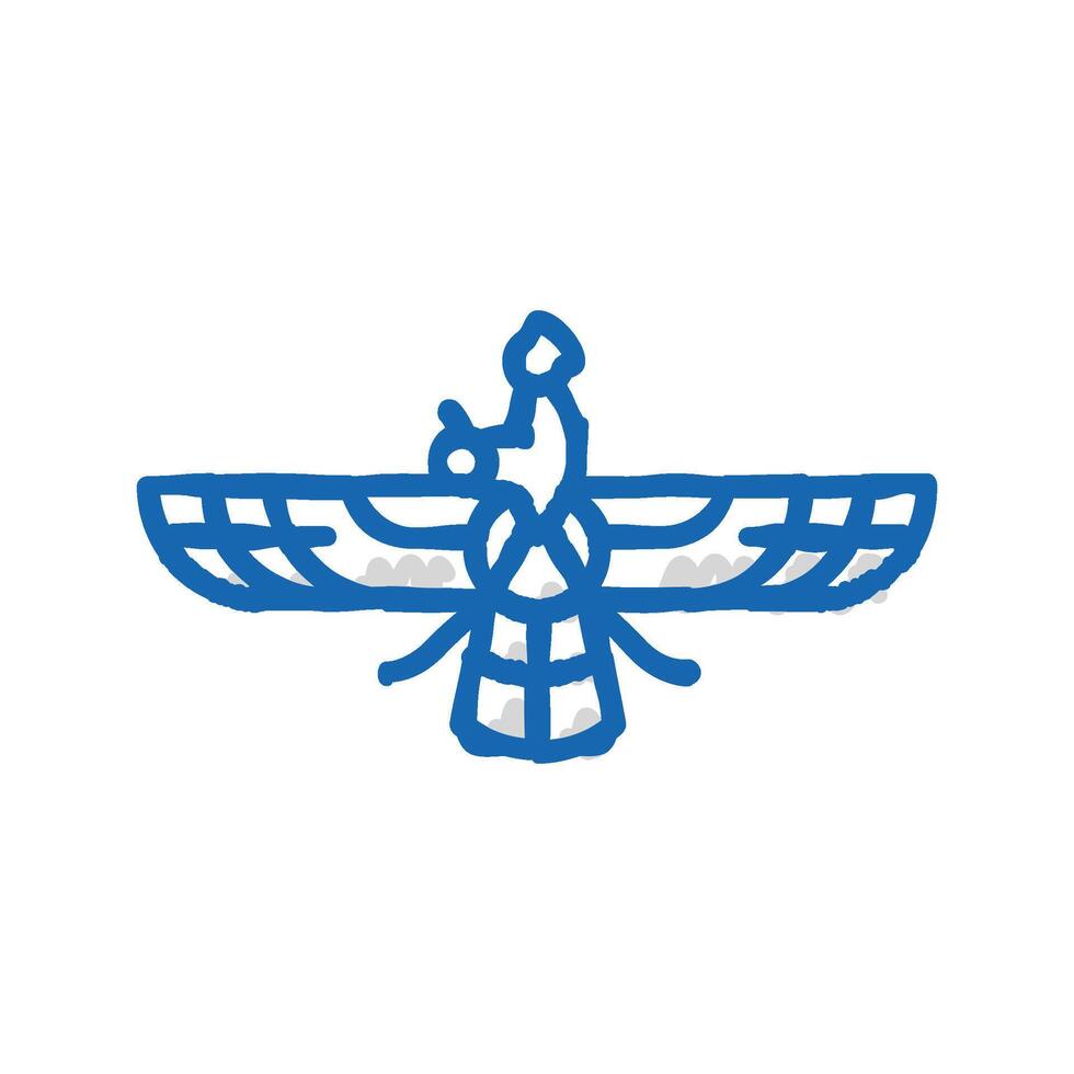 zoroastrianism religion icon doodle illustration vector