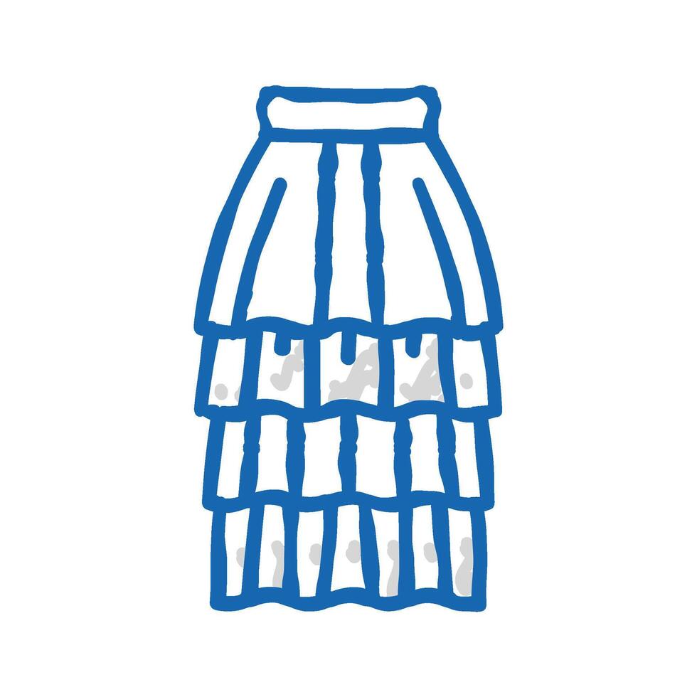 tiered layered skirt icon doodle illustration vector