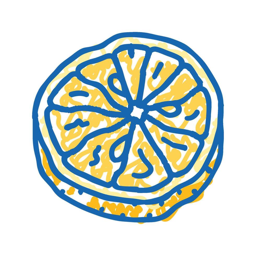 lemon dried fruit icon doodle illustration vector