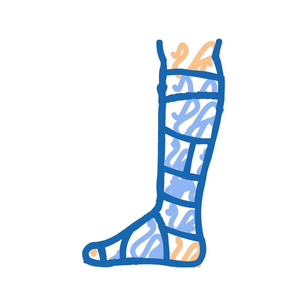 bandaged limb fracture icon doodle illustration vector