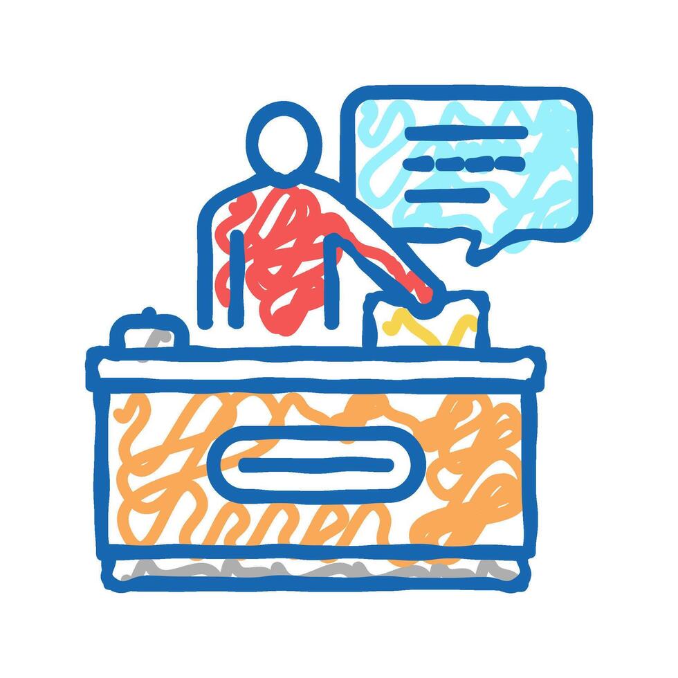 reception motel icon doodle illustration vector