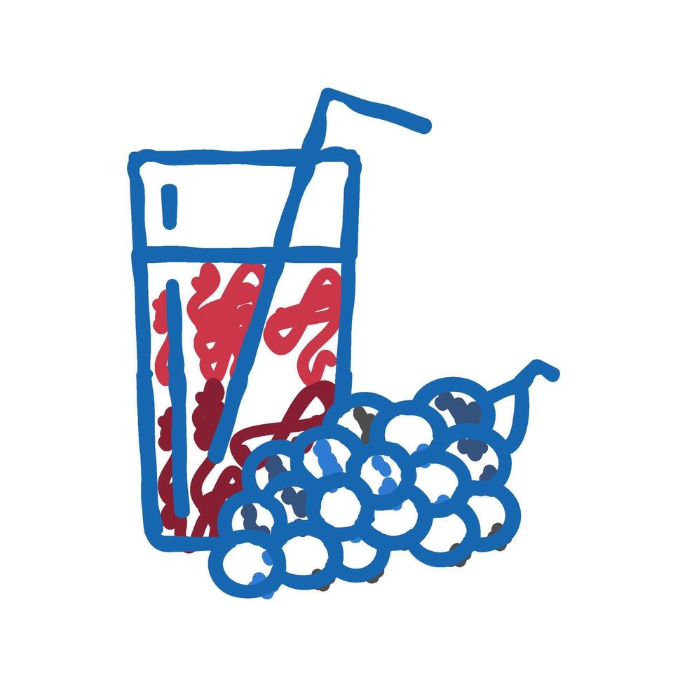 juice grape icon doodle illustration vector