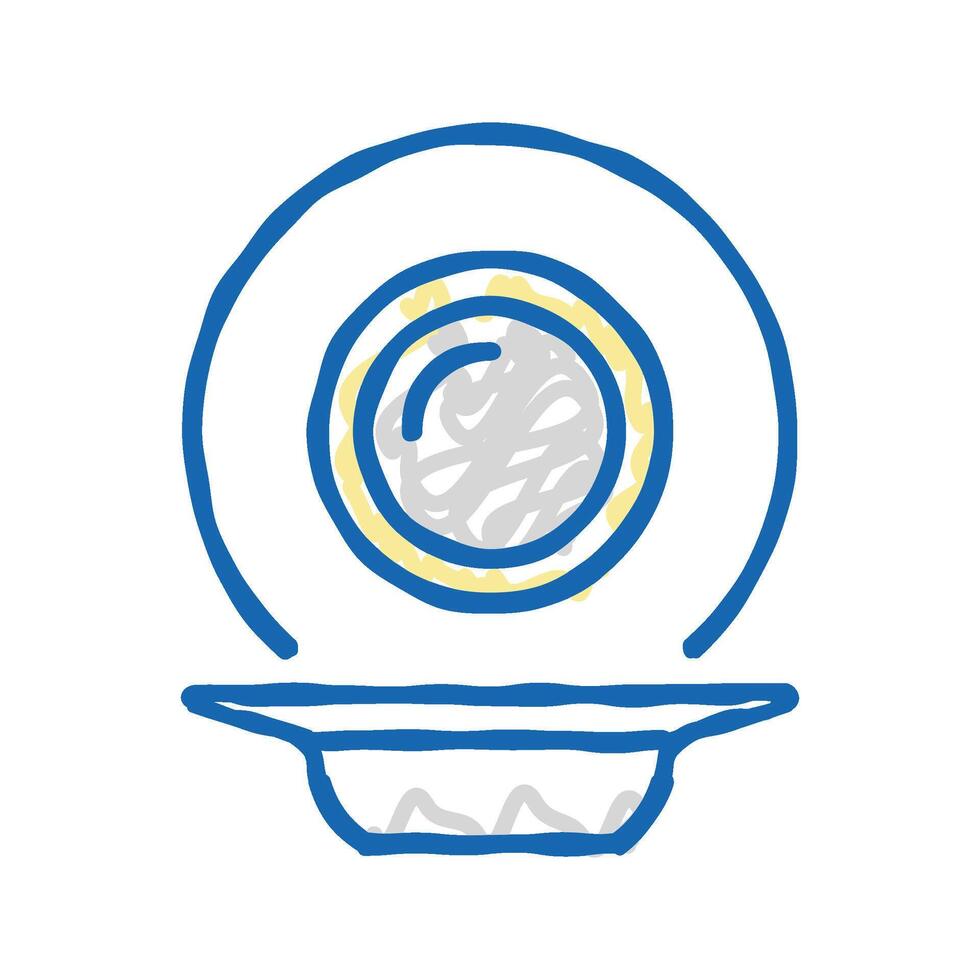 soup plate icon doodle illustration vector