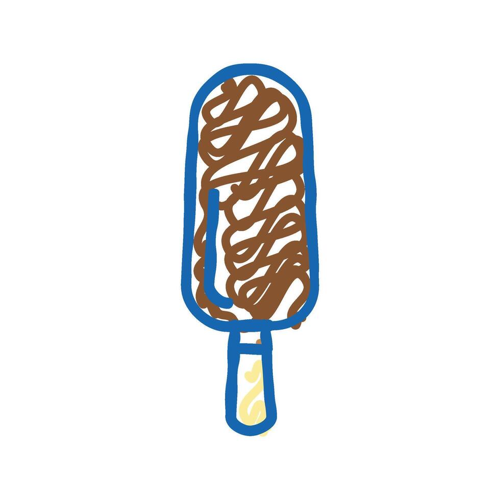 chocolate ice cream icon doodle illustration vector