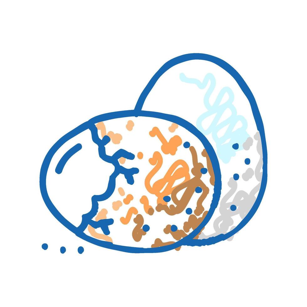 egg farm hen icon doodle illustration vector