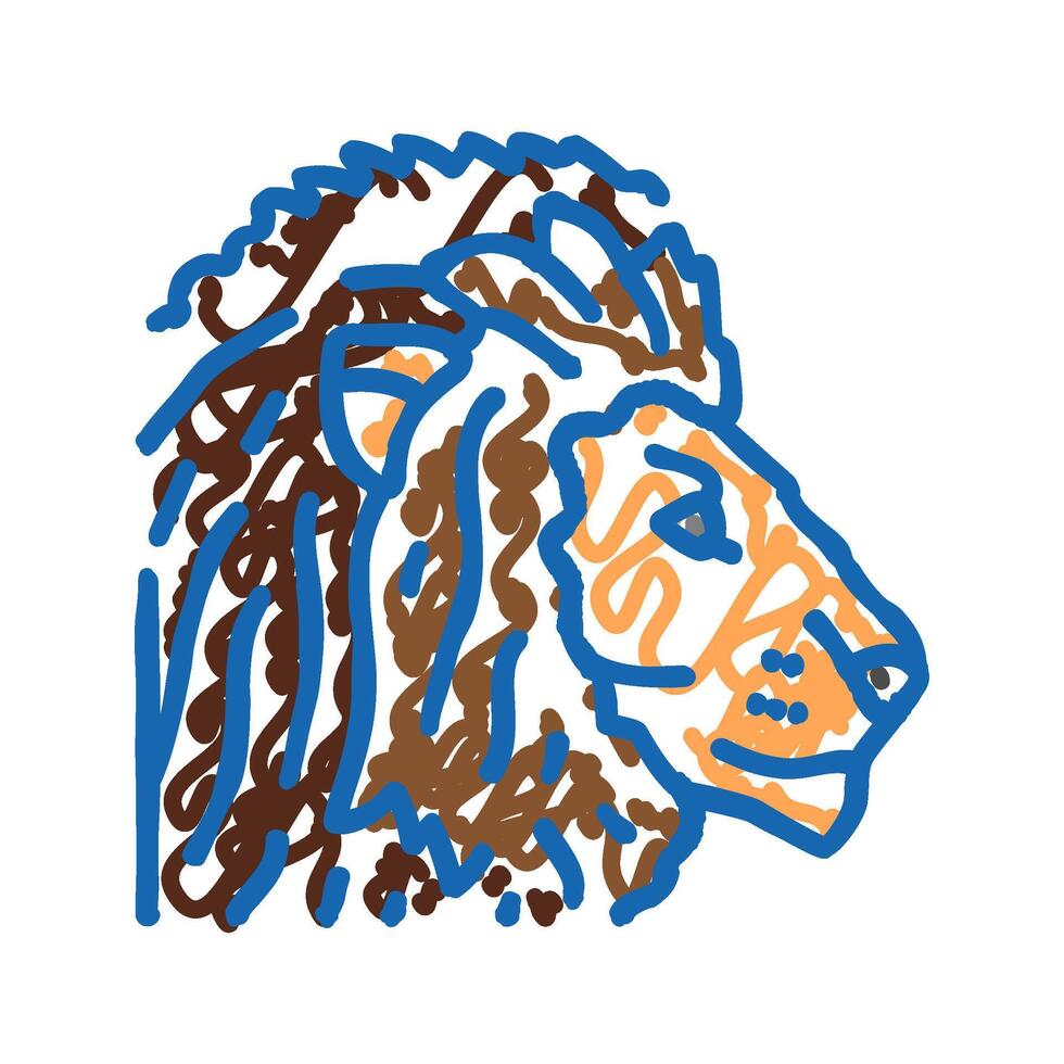 lion animal zoo icon doodle illustration vector