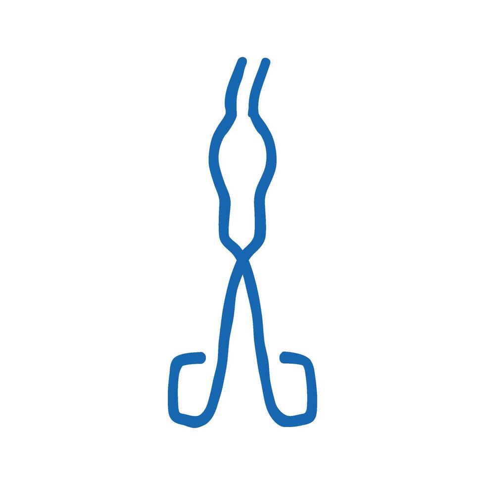 crucible tongs chemical glassware lab icon doodle illustration vector