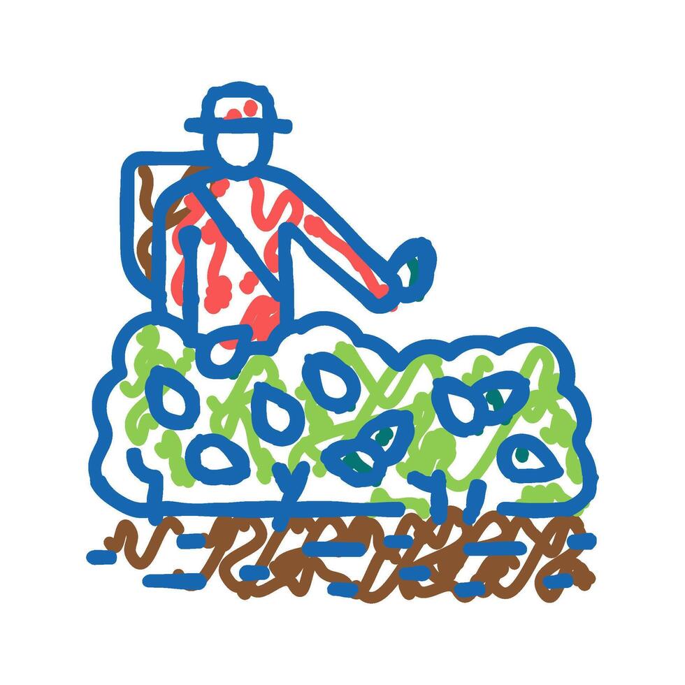 harvest tea icon doodle illustration vector