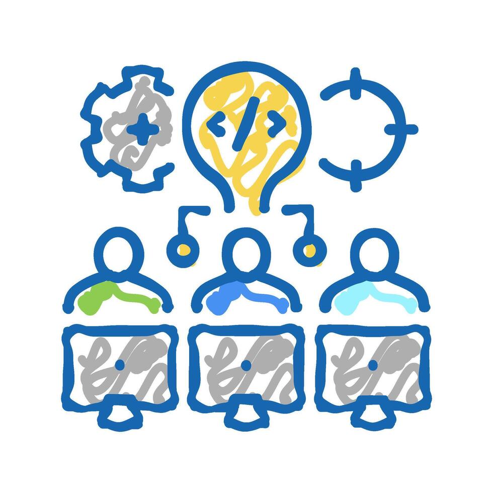 hackathon fintech development icon doodle illustration vector
