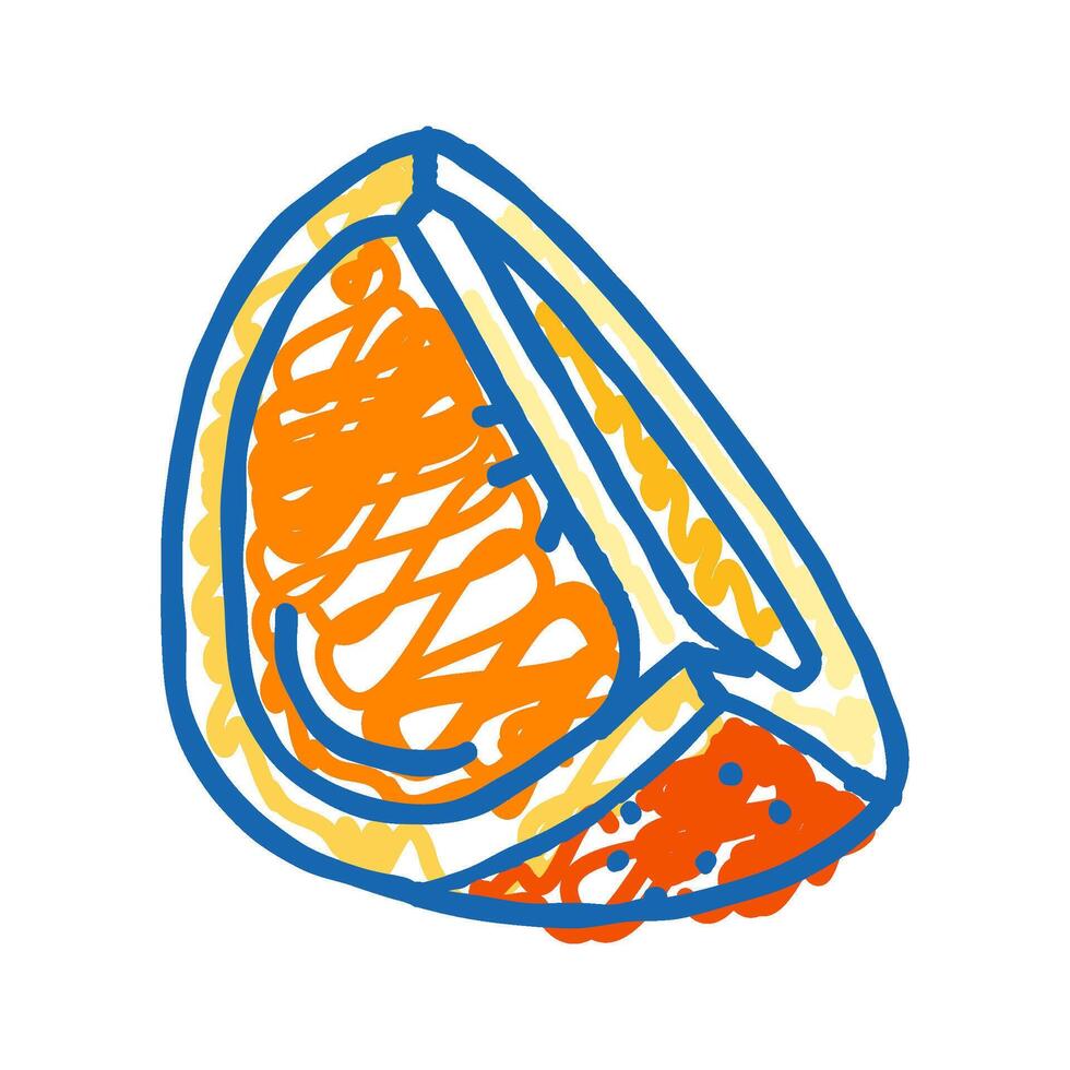 slice orange cut icon doodle illustration vector