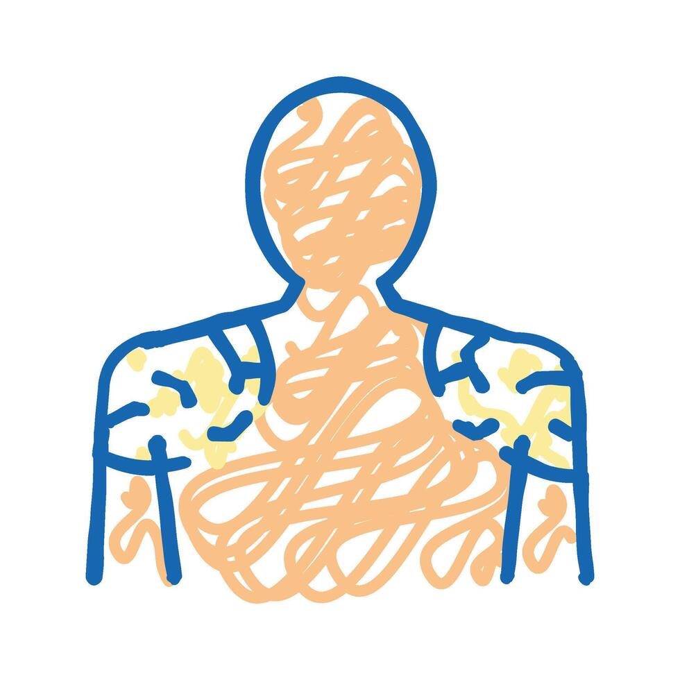 shoulders dry skin icon doodle illustration vector