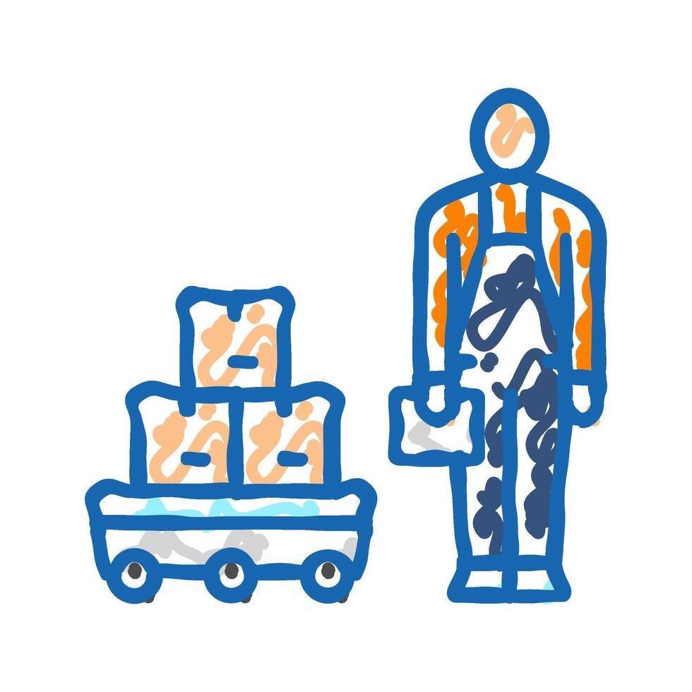 autonomous cart icon doodle illustration vector