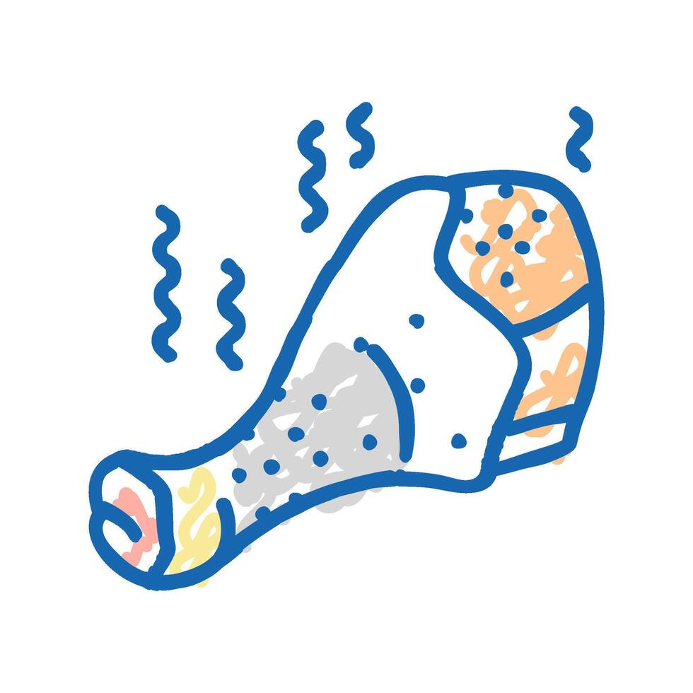 chicken rotten food icon doodle illustration vector