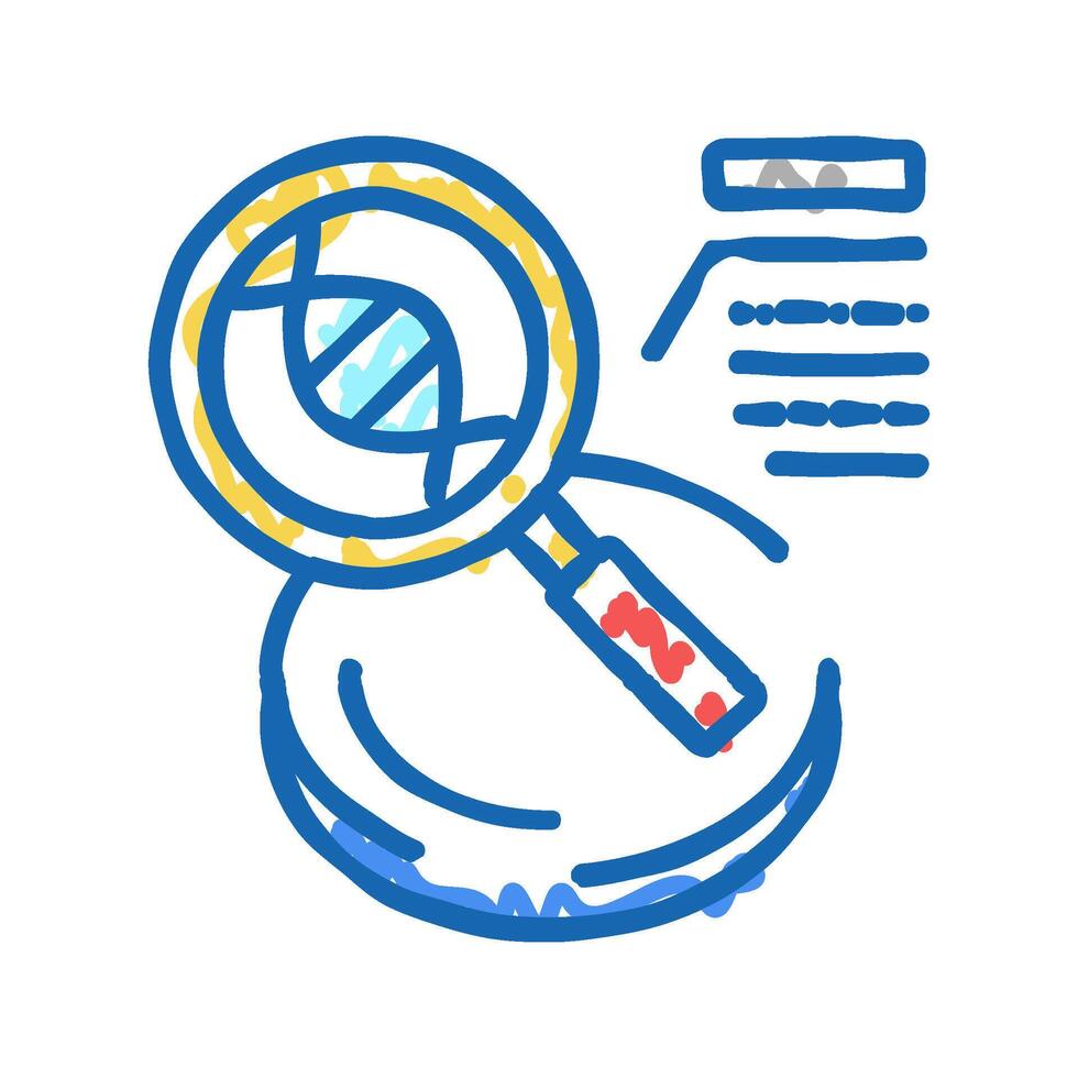 researching genetic molecule icon doodle illustration vector