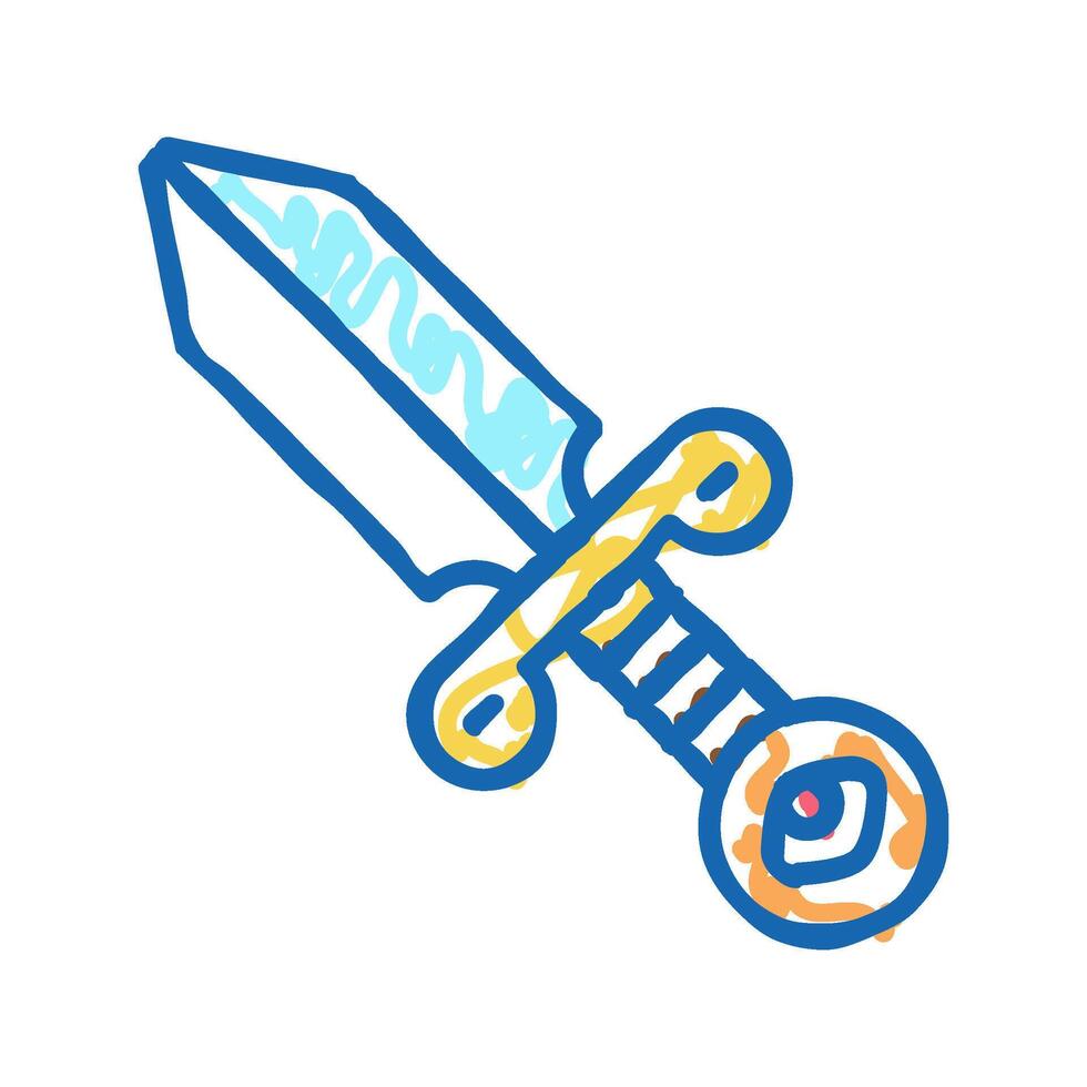 dagger boho icon doodle illustration vector