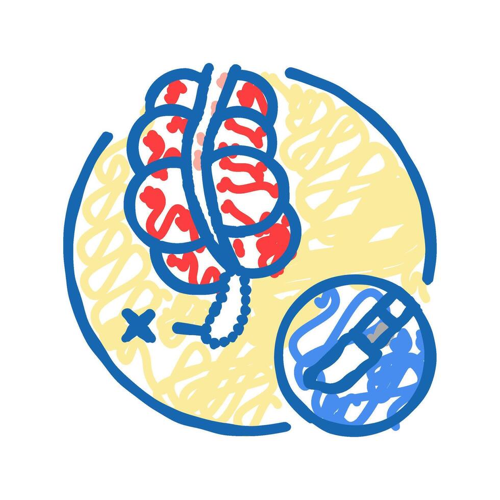 appendectomy surgery doctor icon doodle illustration vector