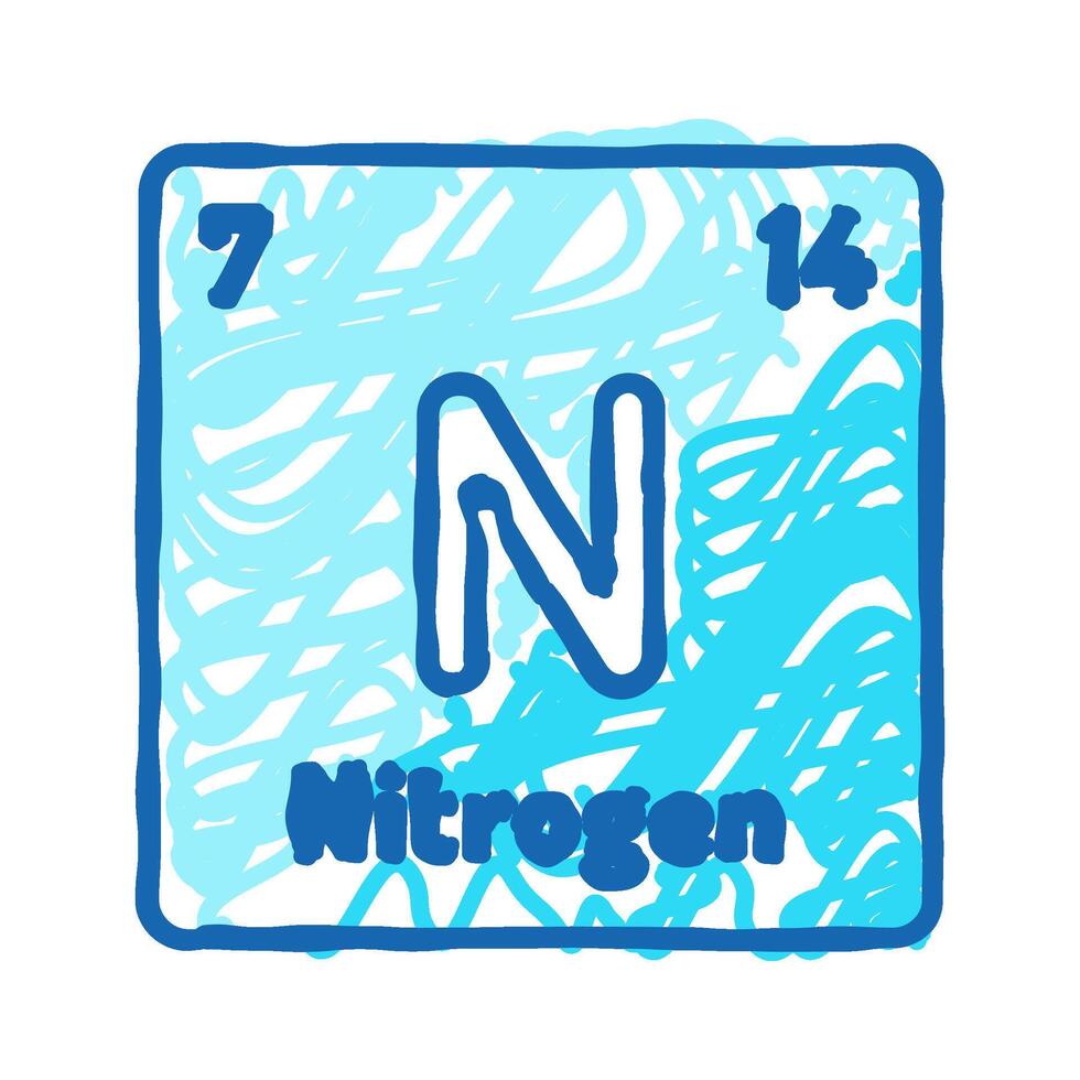 nitrogen chemical element icon doodle illustration vector