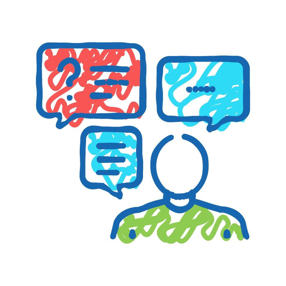 discussion questions and answers icon doodle illustration vector