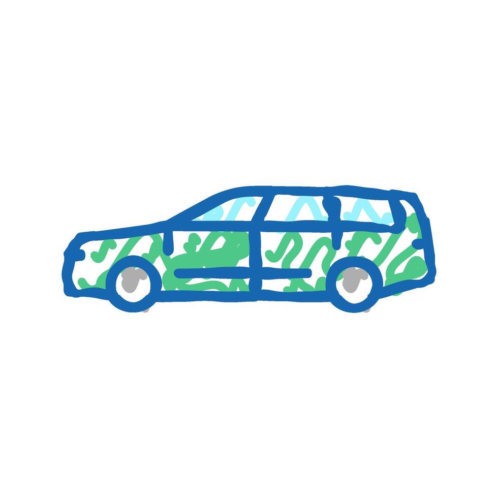 wagon car icon doodle illustration vector