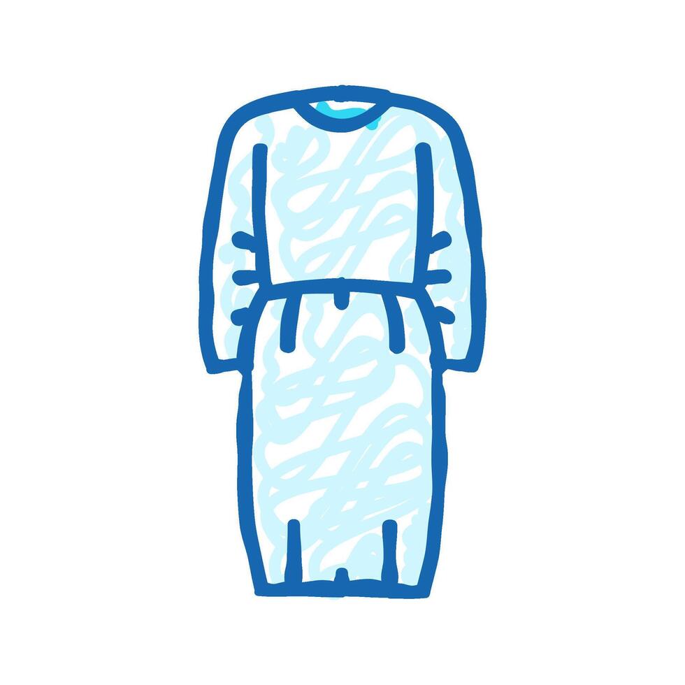 isolation gown ppe protective equipment icon doodle illustration vector
