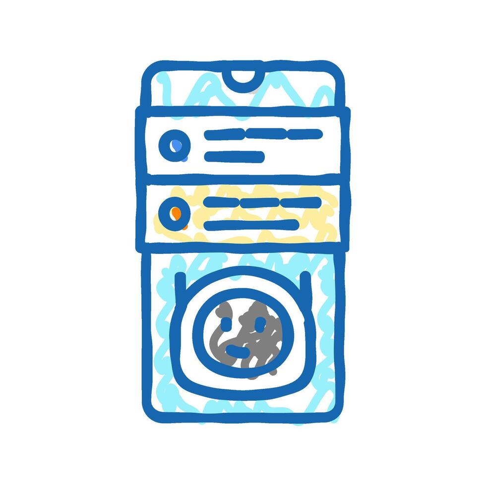 mobile chat bot icon doodle illustration vector