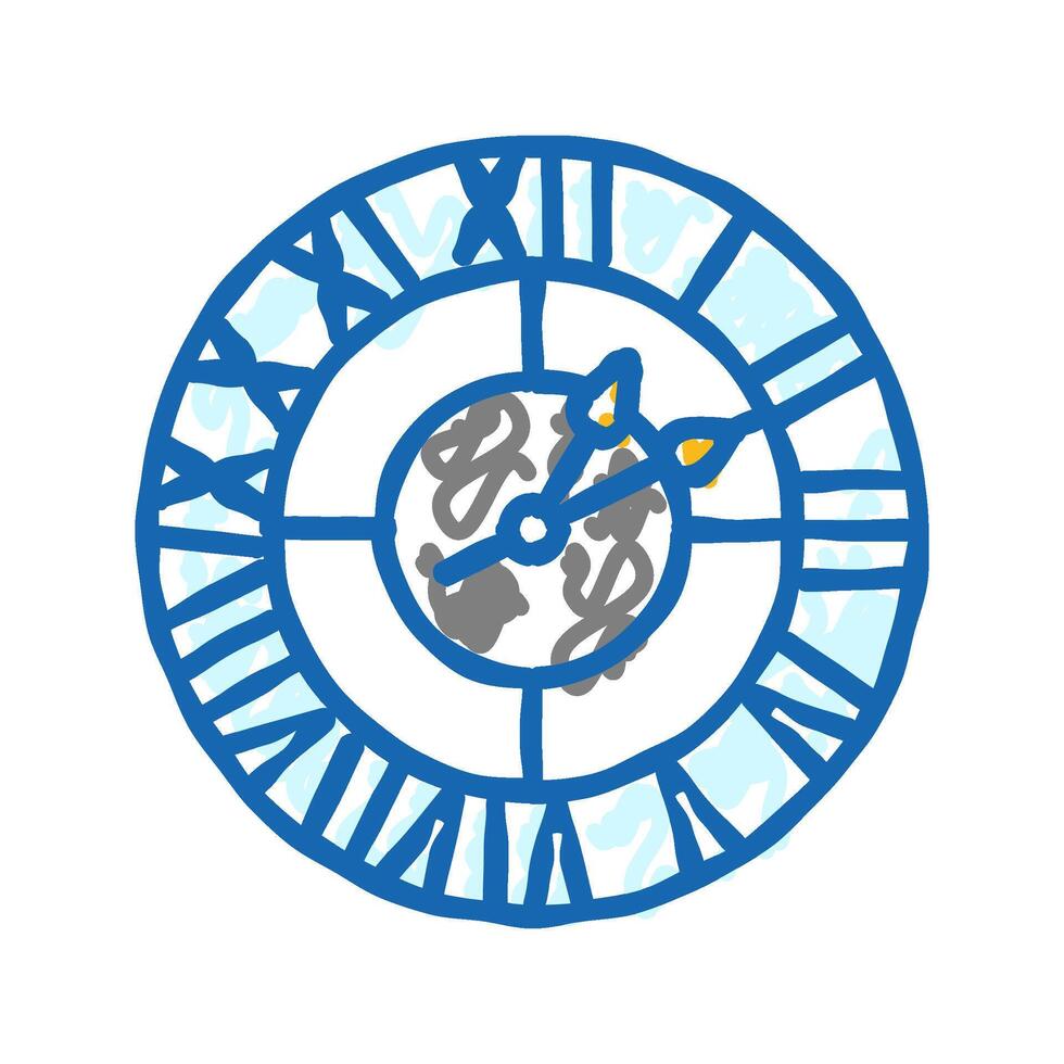 clock living room icon doodle illustration vector