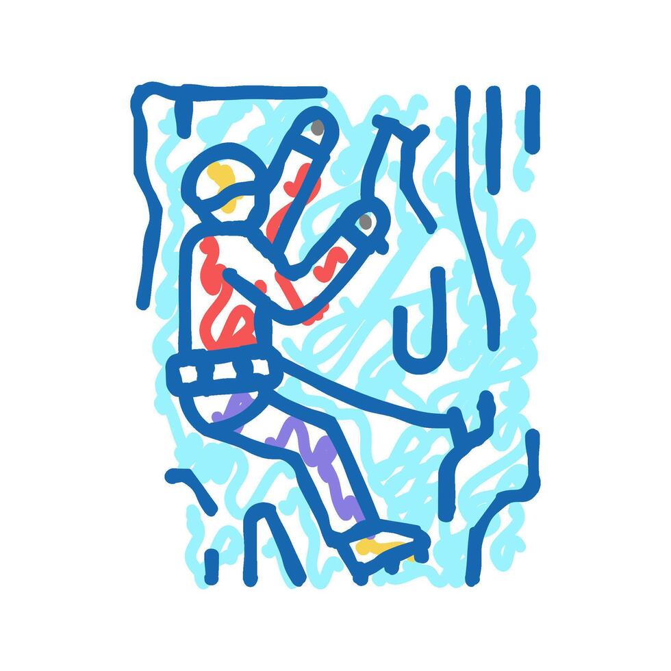 ice climbing icon doodle illustration vector