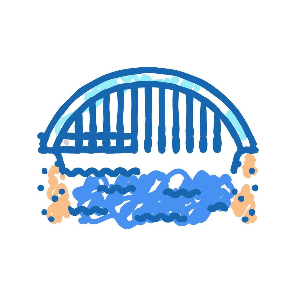 bowstring bridge icon doodle illustration vector