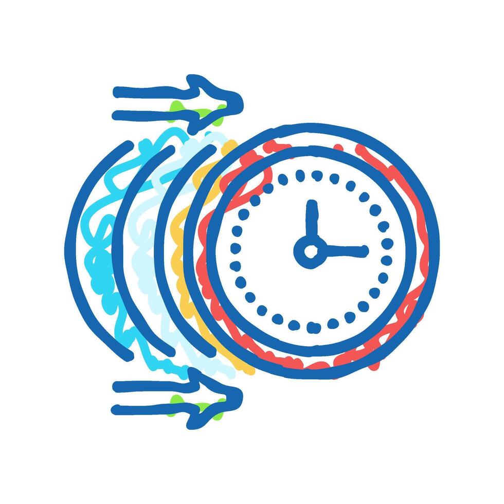 inertia time management icon doodle illustration vector