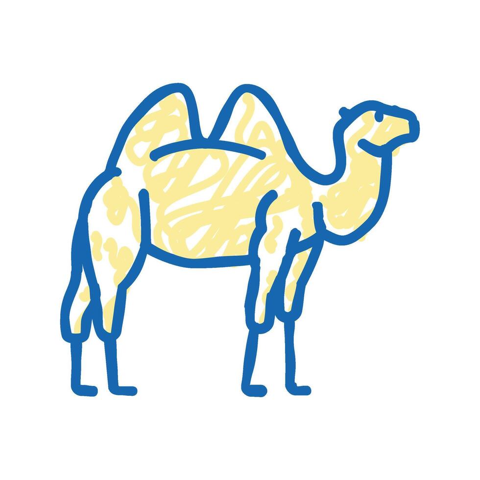 camel animal in zoo icon doodle illustration vector