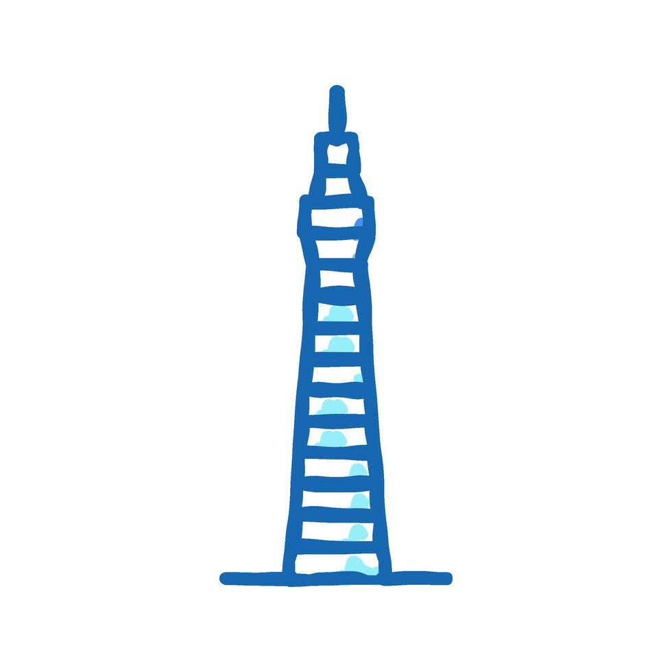 tower building icon doodle illustration vector