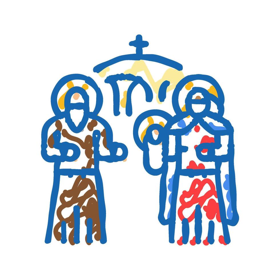 presentation of jesus at the temple icon doodle illustration vector