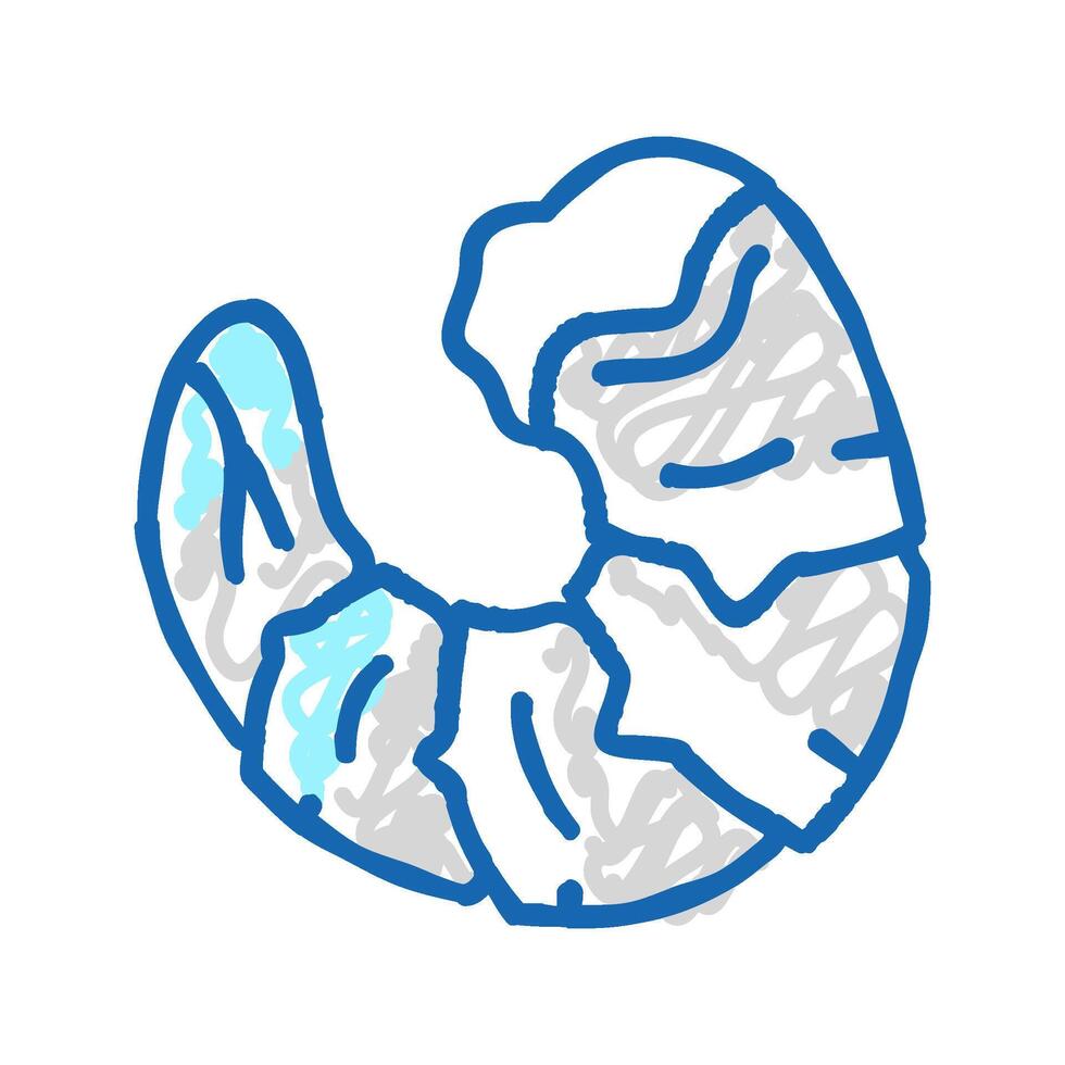 prawn seafood icon doodle illustration vector