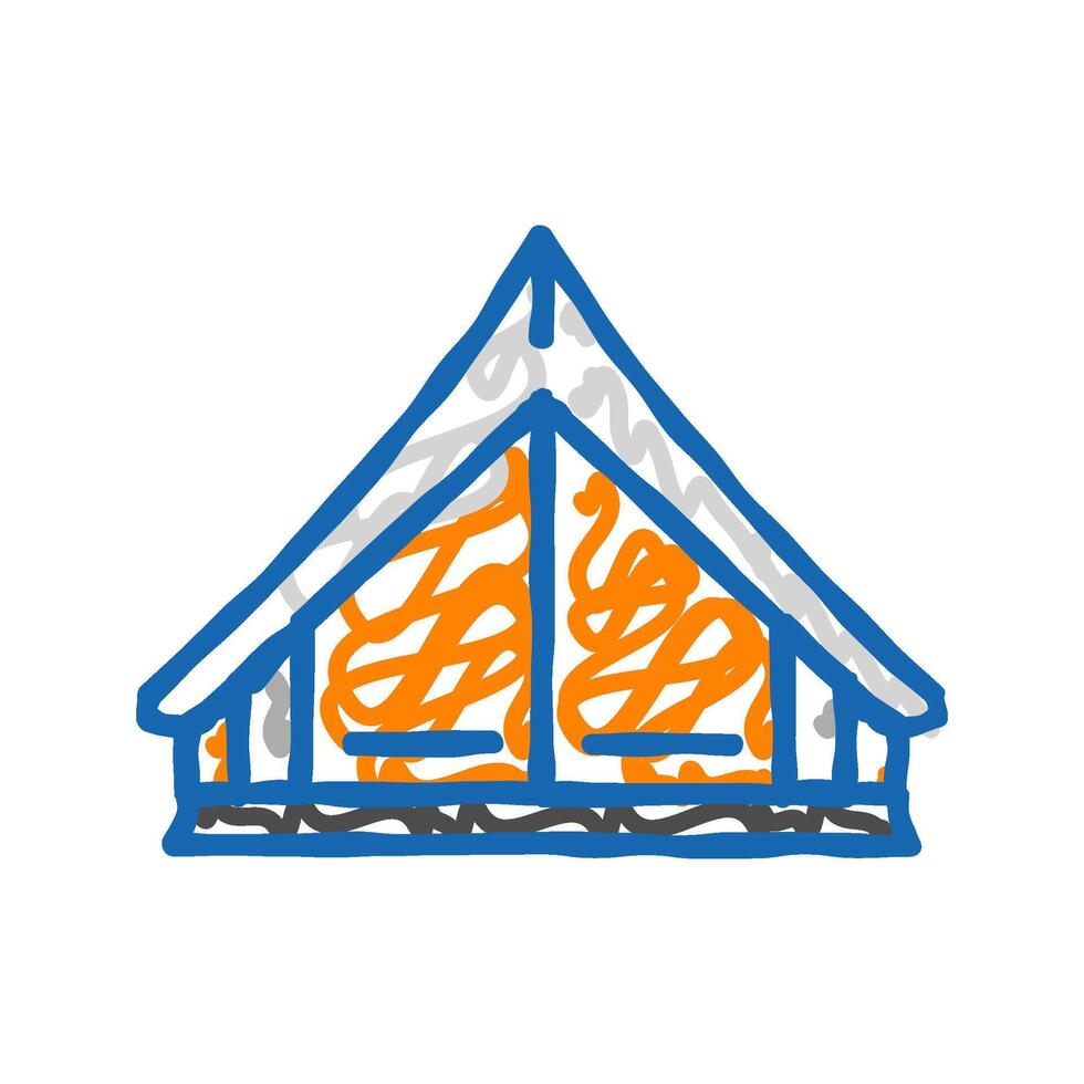 adventure tent vacation icon doodle illustration vector